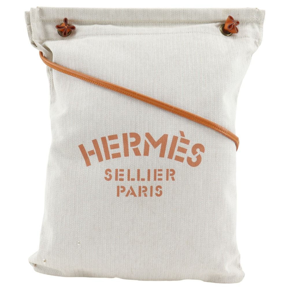 【HERMES】エルメス アリーヌGM トワルシェブロン ベージュ ユニセックス ショルダーバッグ
