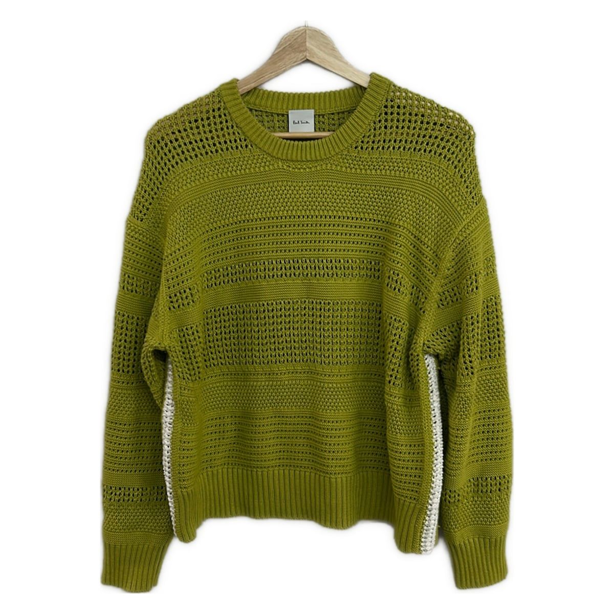 PaulSmith(ポールスミス) 長袖セーター サイズM レディース美品 - ライトグリーン×白 クルーネック