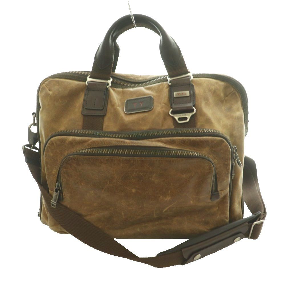 トゥミ TUMI アルファ ブラボー ユマ スリム ブリーフ Alpha BRAVO Yuma Slim Brief 2WAYバッグ トート ショルダー ハンド カウレザー 茶 ブラウン /SS ■OS ■GY35