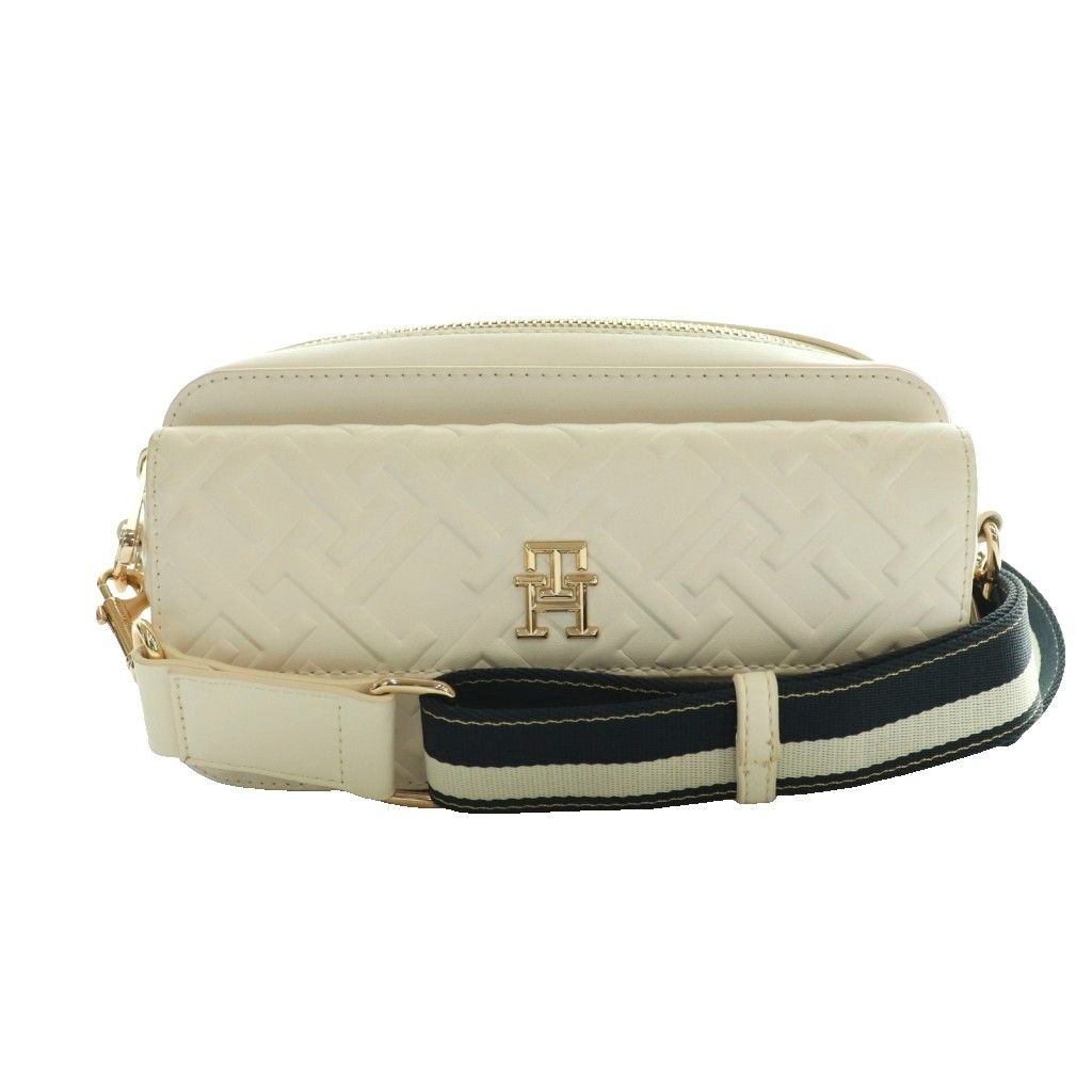 トミーヒルフィガー TOMMY HILFIGER ショルダーバッグ 総柄 レザー 白 ホワイト /SS ■OS ■GY17