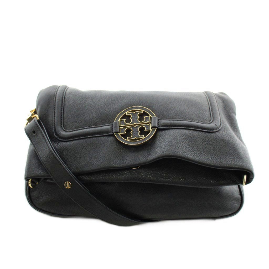 トリーバーチ TORY BURCH ショルダーバッグ ロゴ レザー 黒 ブラック /AN46 ■GY18