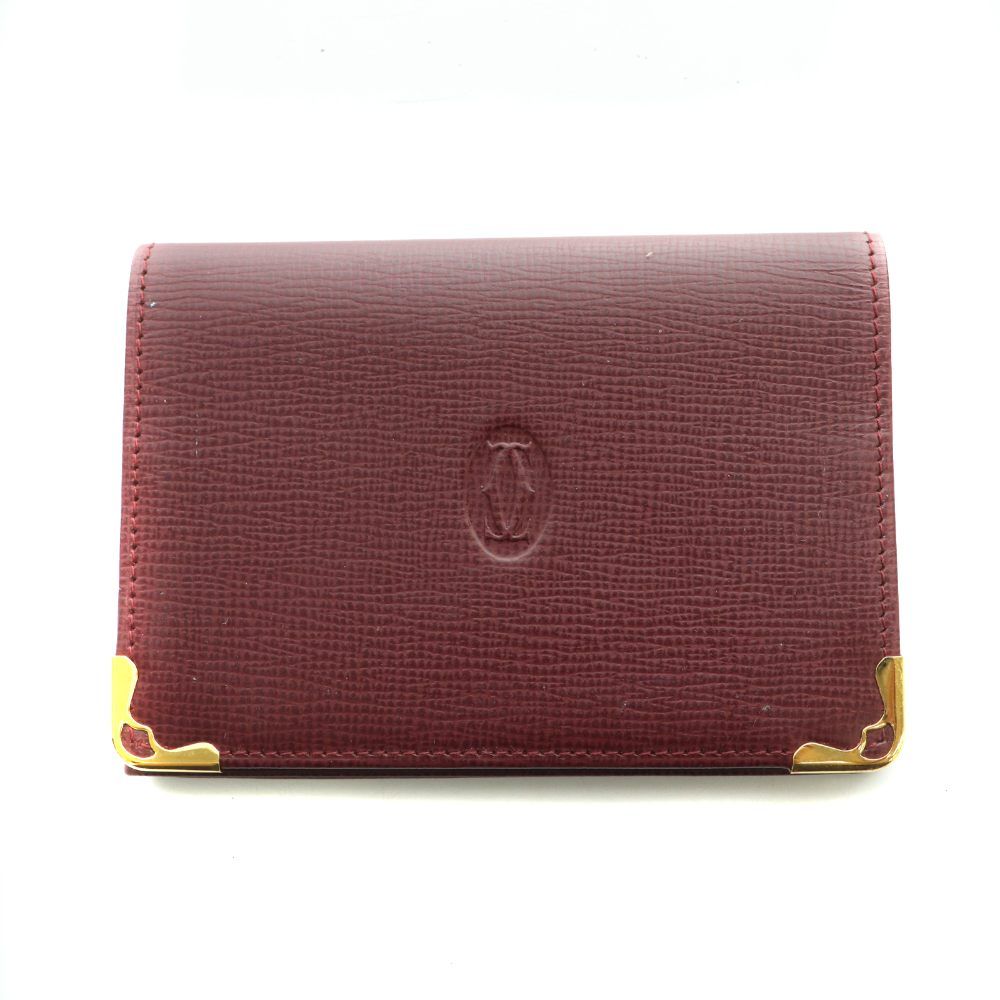 カルティエ Cartier カードケース 名刺入れ ボルドー /SS ■OS ■OH■GY11