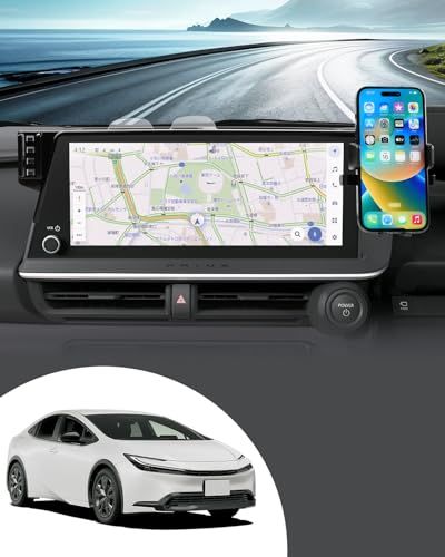 トヨタ プリウス 60系に適合 スマホスタンド PRIUS 5代目 2023年-現行 車載 携帯ホルダー 12.3インチのナビ設置 スマホホルダー 収納 車 アクセサリー 携帯スタンド 360度回転 片手操作 ワンタッチ開閉 安定 多機種対応kk