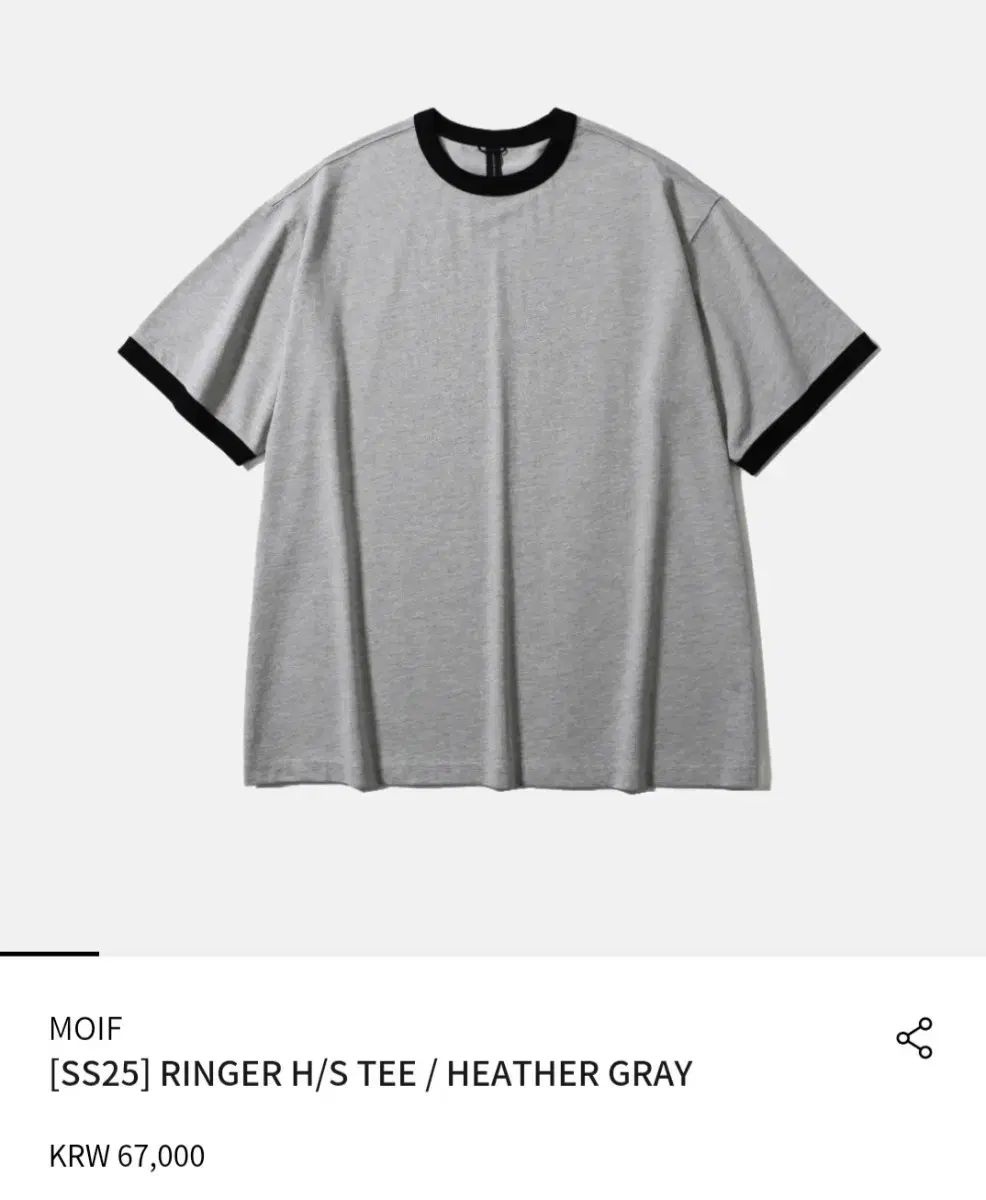モイフ リンガーTシャツ 1 グレー