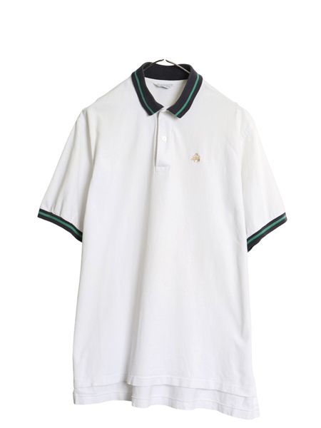 80s USA製 ブルックスブラザーズ 鹿の子 半袖 ポロシャツ メンズ XL / 古着 ヴィンテージ 半袖シャツ コットン カットソー 大きいサイズ 白