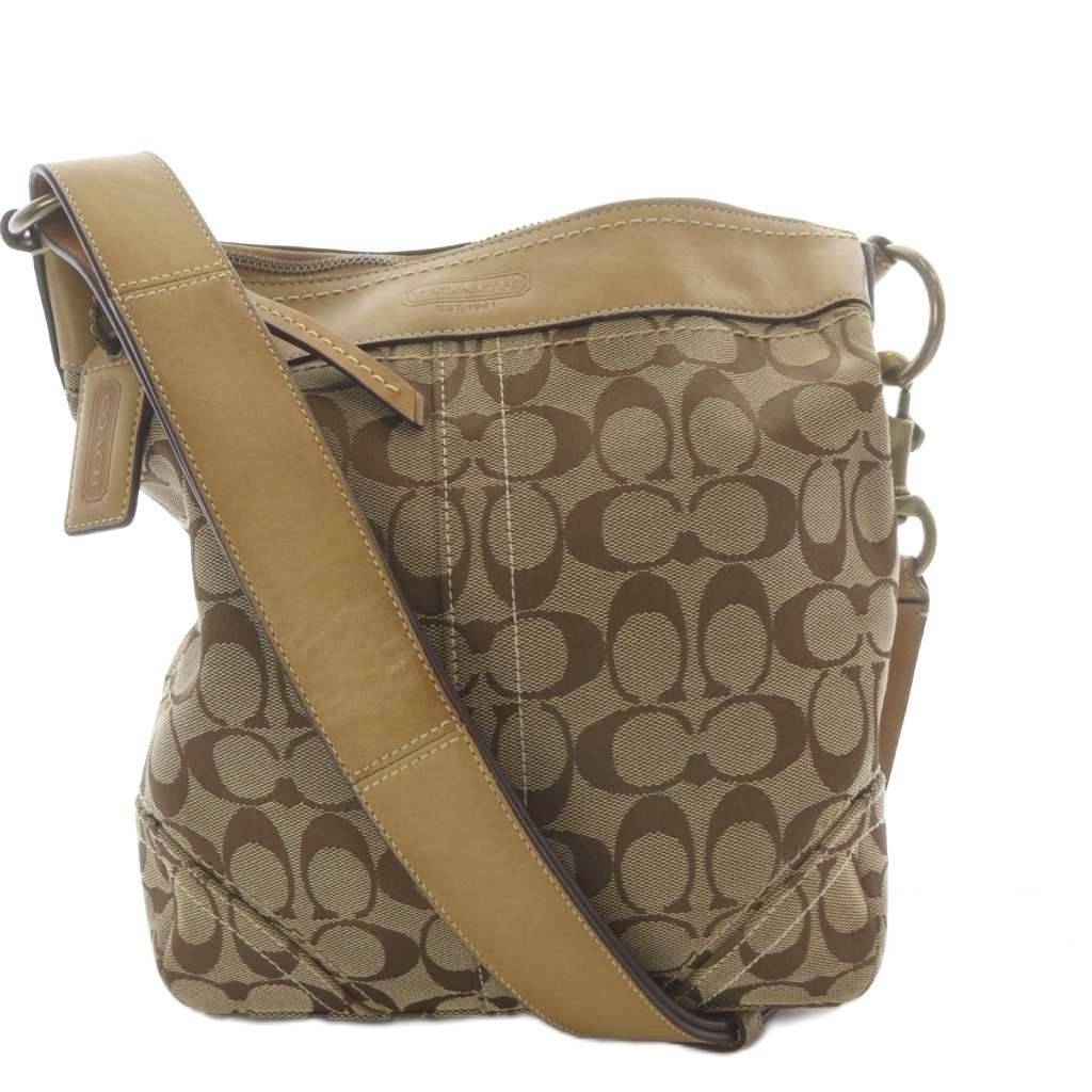 コーチ COACH ショルダーバッグ ワンショルダー シグネチャー キャンバス レザー ベージュ 10403 /YO5 ■GY18