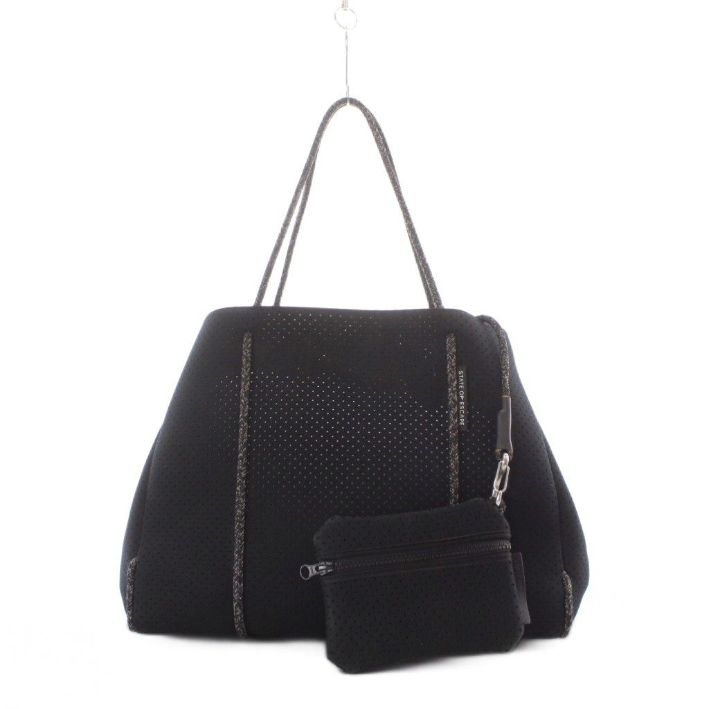 ステイトオブエスケープ STATE OF ESCAPE エスケープ キャリーオール Escape Carryall トートバッグ 黒 ブラック パンチング ロゴ ミニポーチ付き 1090420 /RI ■OS ■GY18