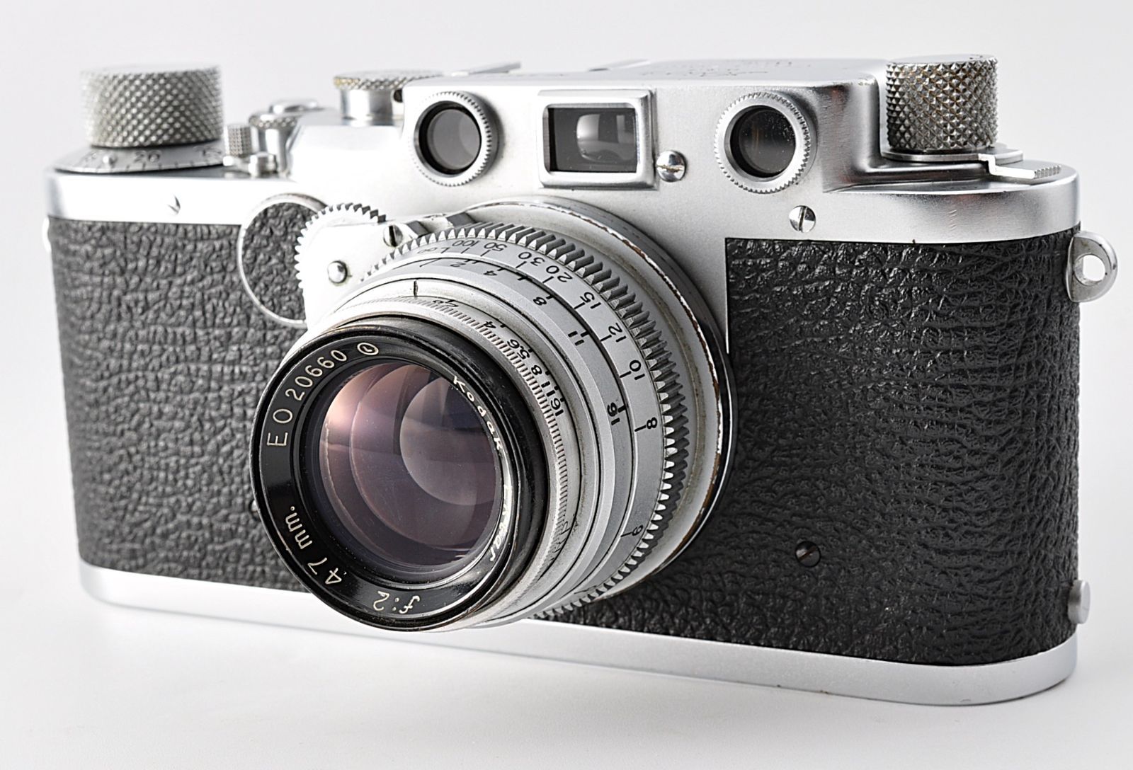 レア【美品 保障付 動作確認済】Leica IIC ライカ レンジファインダー 35mmフィルムカメラ + Kodak Ektar 47mm f/2 L39マウント #V927