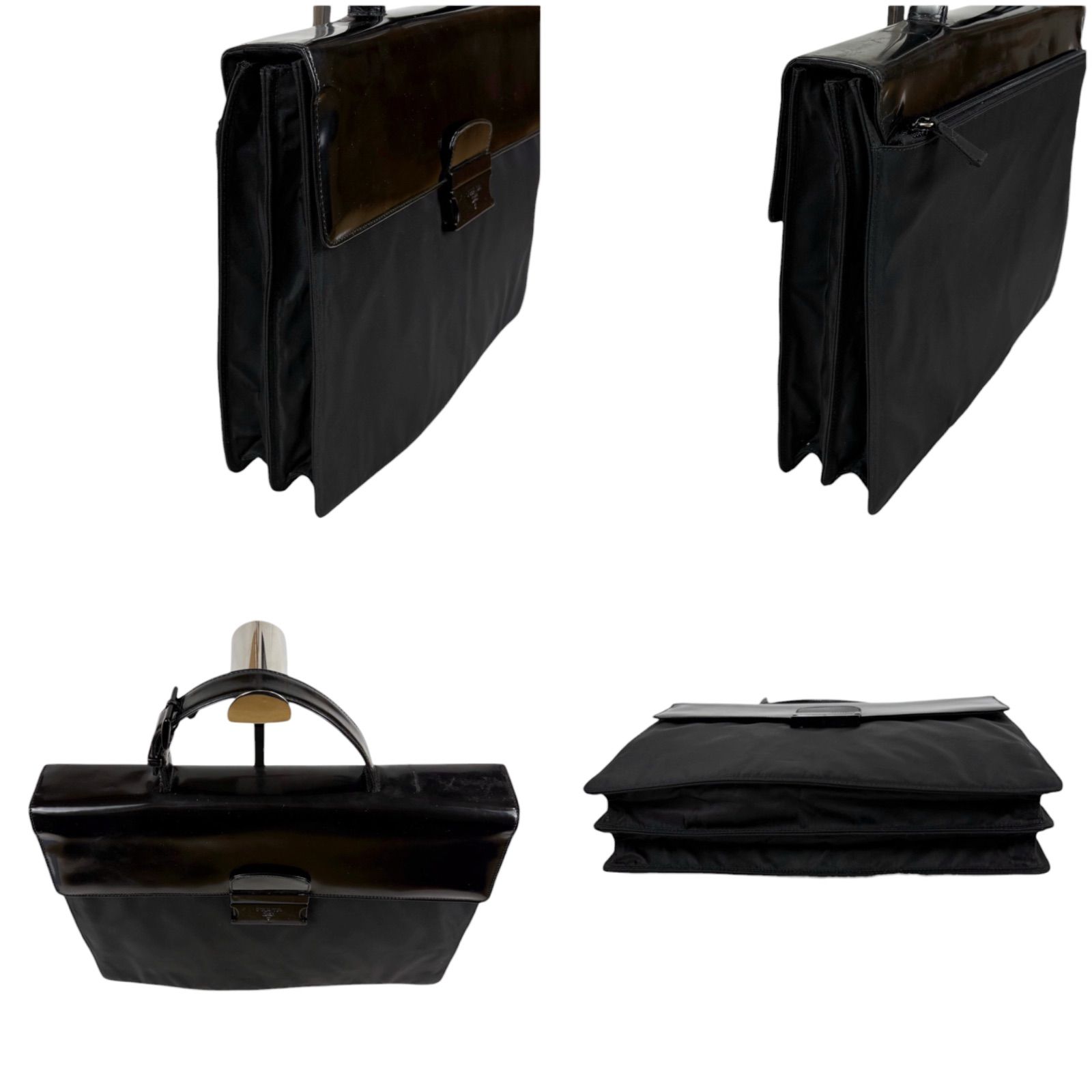 プラダ PRADA 2WAY 型押しロゴ ビジネスバッグ ショルダーバッグ 