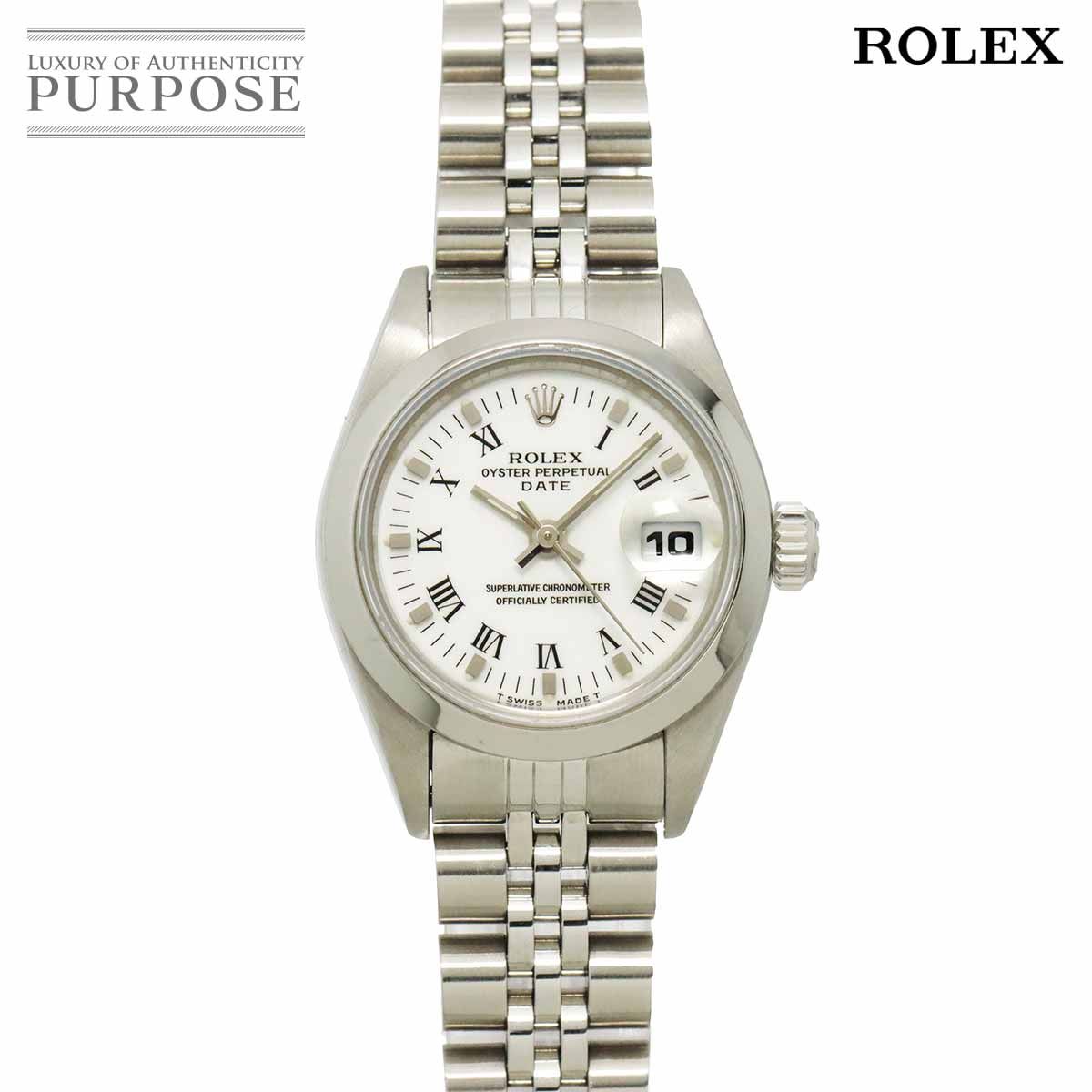 ロレックス ROLEX オイスターパーペチュアルデイト 69160 T番 レディース 腕時計 ホワイト 自動巻き Oyster Perpetual Date 90325061