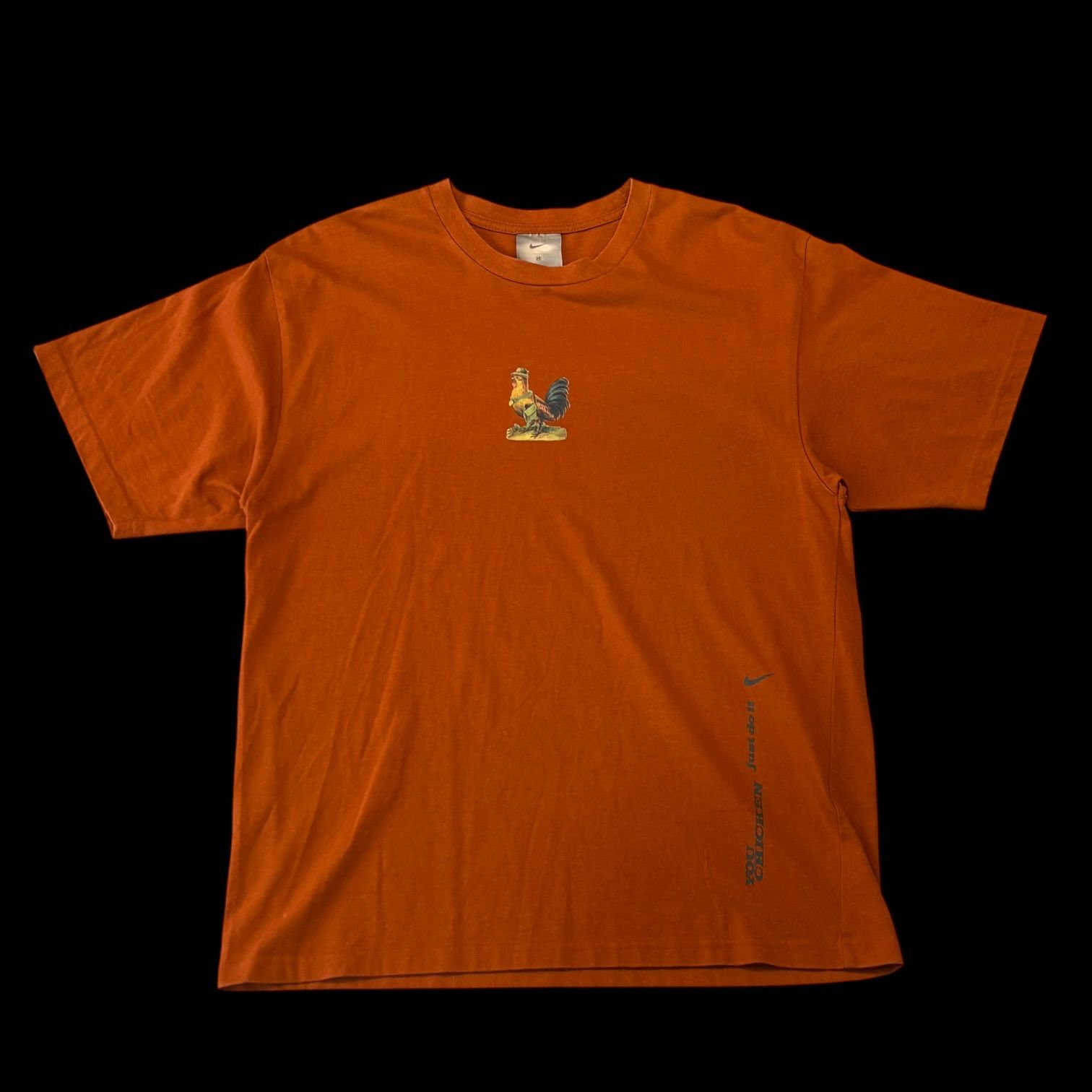 00s NIKE You CHICKEN S/S TEE ナイキ チキン 半袖Tシャツ M オレンジ Orange JUST DO IT 古着