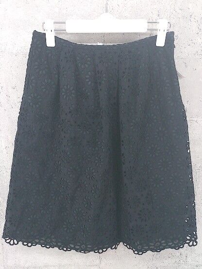 ◇ 49 AV JUNKO SHIMADA ジュンコ シマダ レース 膝丈 フレア スカート 38 ブラック * 1002799908122 【中古】 【1002799908122】 4,828円