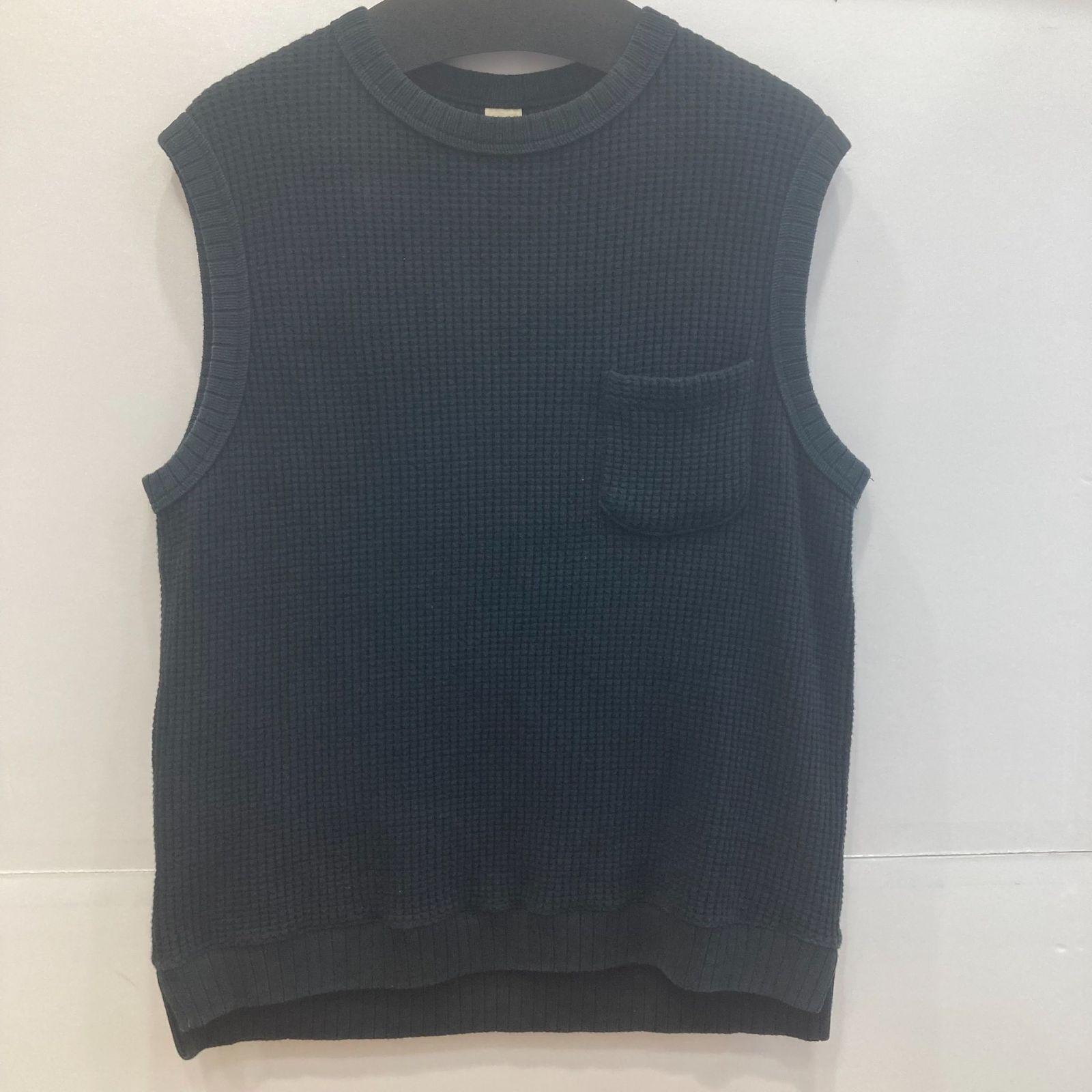 JACKMAN WAFFLE VEST BLACK ジャックマン ワッフル ベスト ブラック 