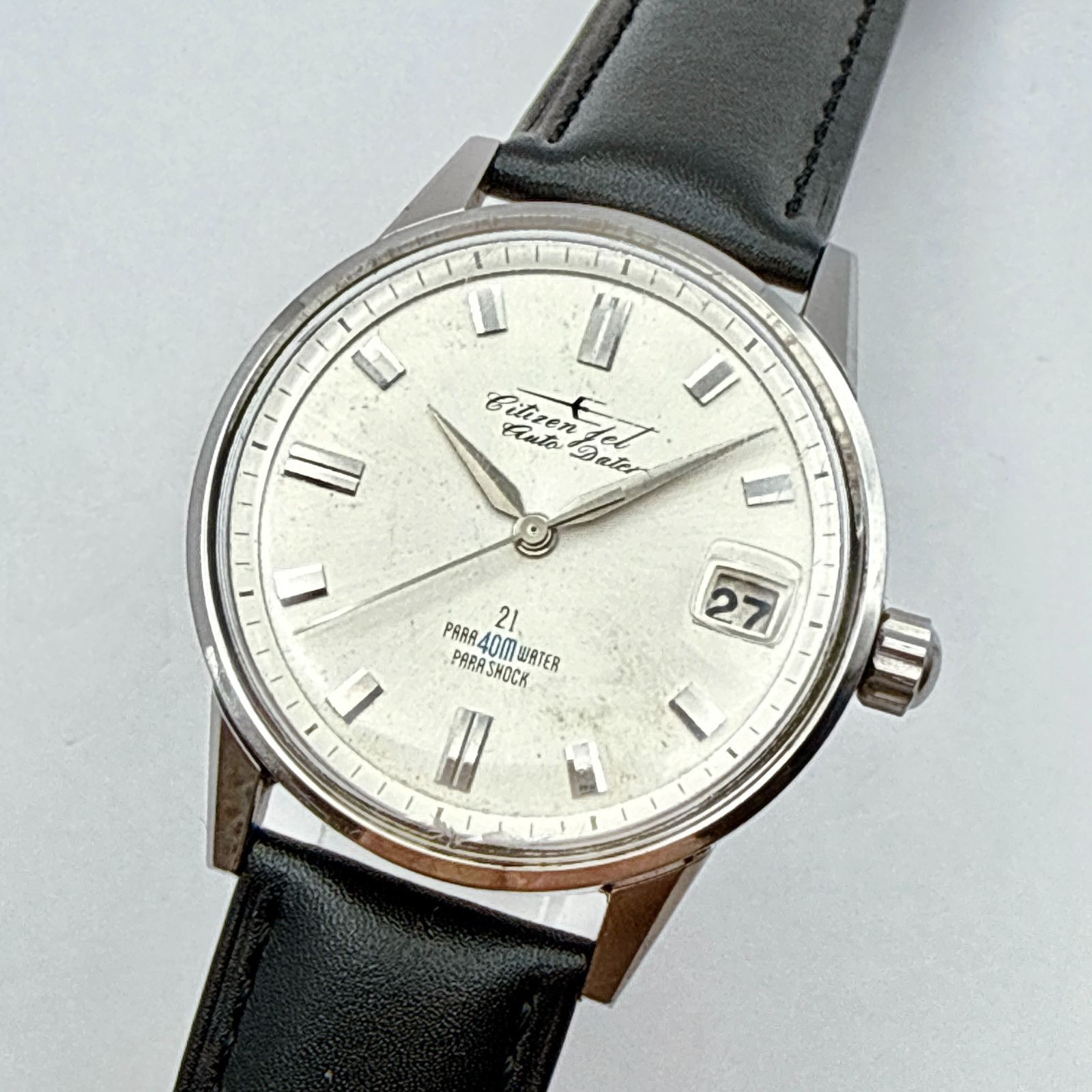 B149【稼働・美品・1960年代ヴィンテージ・新品ベルト】 CITIZEN Jet 