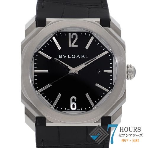 144858 BVLGARI ブルガリ BGO041BSLD ブラック ステンレス レザー（クロコ） 自動巻き 純正ボックス