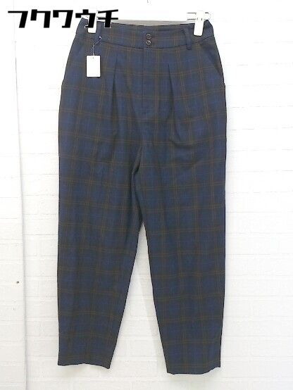 ◇ fredy emue フレディ エミュ NOLLEY'S チェック ストレッチ パンツ サイズ36 ネイビー ブラウン レディース 【中古】 【1104010005167】
