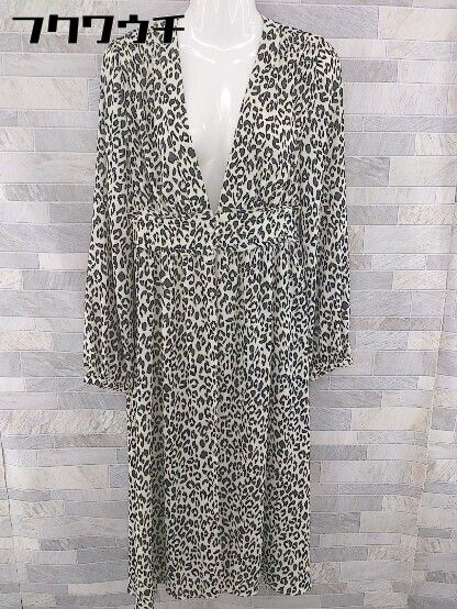 ◇ MOUSSY マウジー 豹柄 レオパード 長袖 ロング カーディガン サイズF ベージュ系 ブラック レディース 【中古】 【1104020000411】