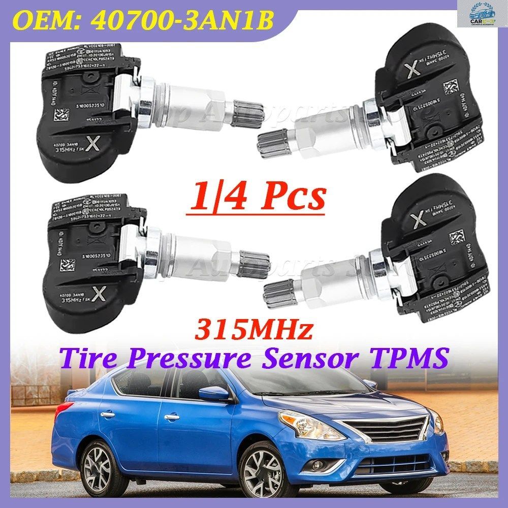 日産リーフ、セントラ、ヴァーサ、ノート用 TPMSタイヤ空気圧センサー 315MHz 40700-3AN1B 1/4個