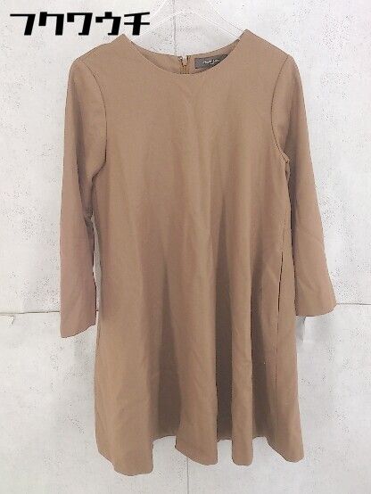 ◇ Demi-Luxe BEAMS デミルクス ビームス バックジップ 八分袖 ミニ ワンピース サイズ36 ブラウン レディース 【1104020007120】