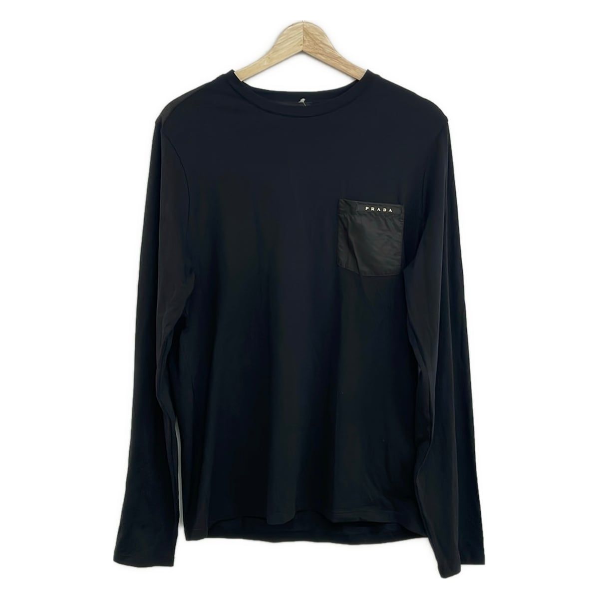 PRADA(プラダ) 長袖Tシャツ サイズM メンズ美品 - 黒 クルーネック