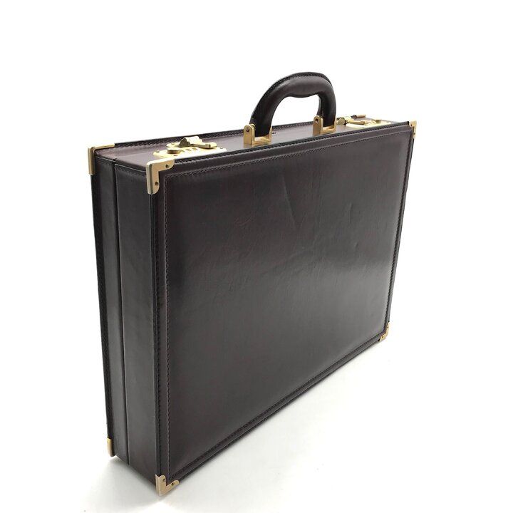 良品 AIGNER アイグナー アタッシュケース ビジネス バッグ ボルドー