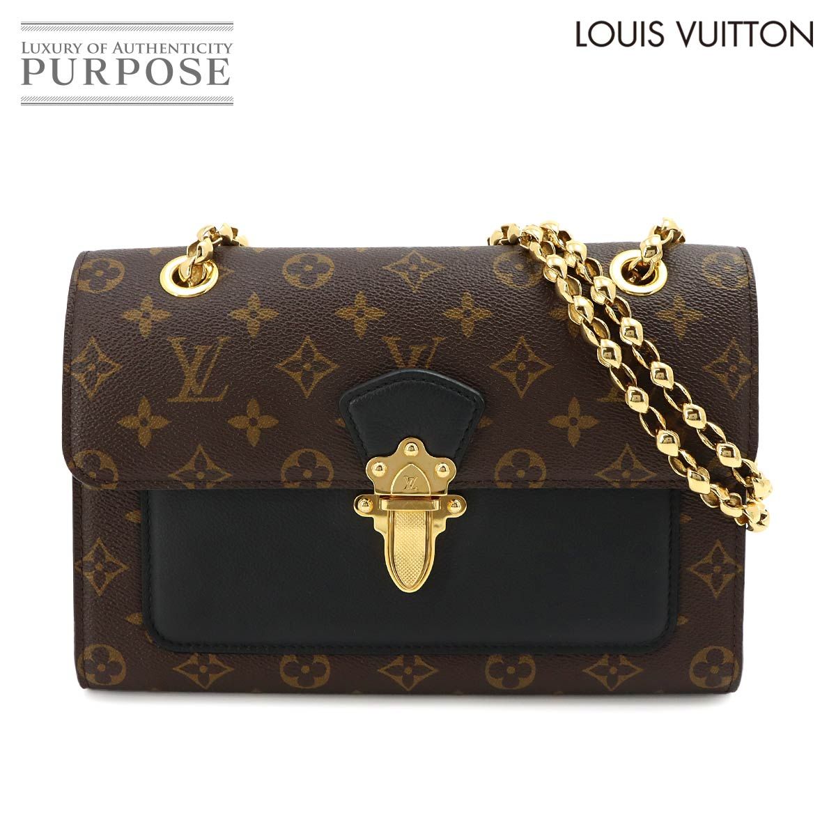 新品同様 ルイ ヴィトン LOUIS VUITTON モノグラム ヴィクトワール ショルダー バッグ ブラウン ノワール M41730 Victoire 90309875
