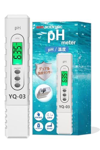 MMK SCIENTIFIC【日本製】2in1デジタルpHメーター YQ-03DCR pH/水温 バックライト 自動校正 ATC 6.86校正液・取扱説明書付属 1年保証 (デュアル温度センサーシステム仕様) (YQ-03DCR)ts