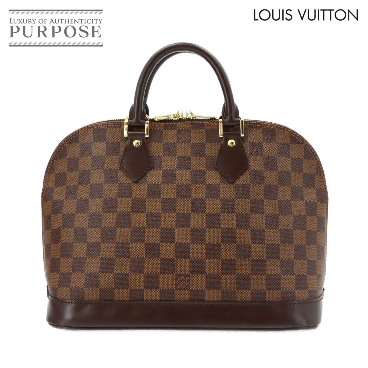 新品同様 ルイ ヴィトン LOUIS VUITTON ダミエ アルマ PM ハンド バッグ エベヌ N51131 ブラウン ゴールド 金具 Alma PM 90320663