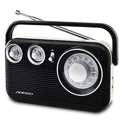 ADESSO(アデッソ) ラジオ AM FM レトロ デザイン ブラック RA-601BKts