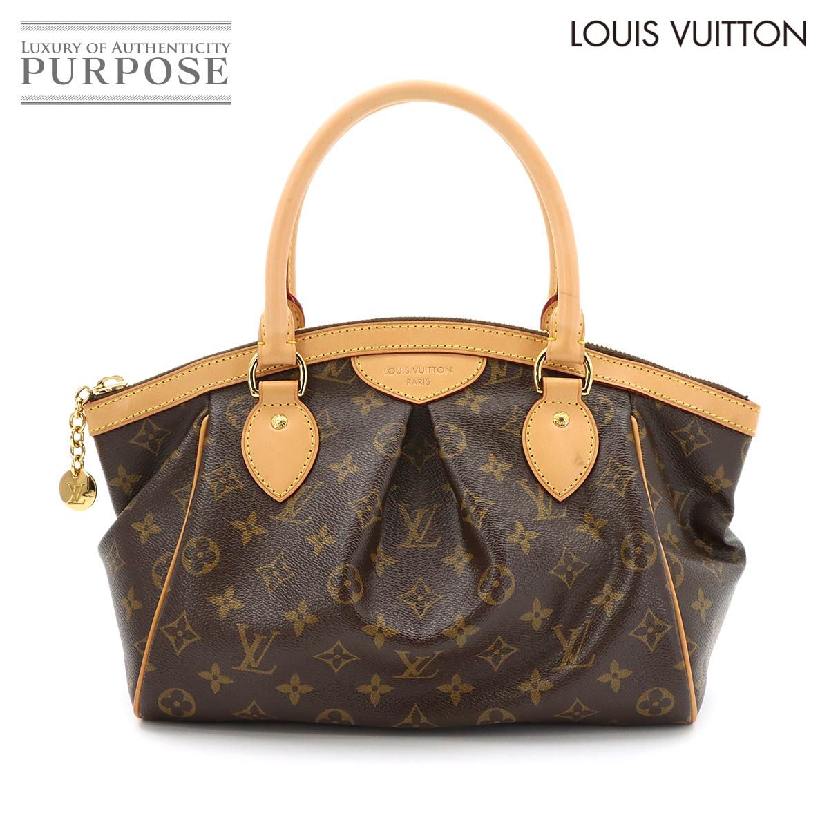 新品同様 ルイ ヴィトン LOUIS VUITTON モノグラム ティボリ PM ハンド バッグ ブラウン M40143 ゴールド 金具 Tivoli PM 90321906