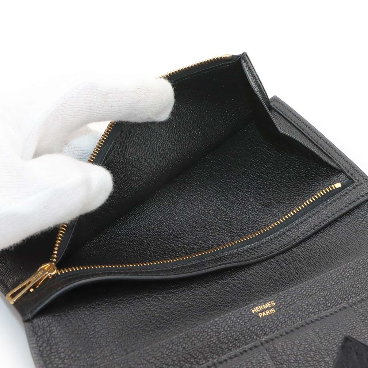 未使用 展示品 エルメス HERMES ベアンスフレ 二つ折り 長財布 