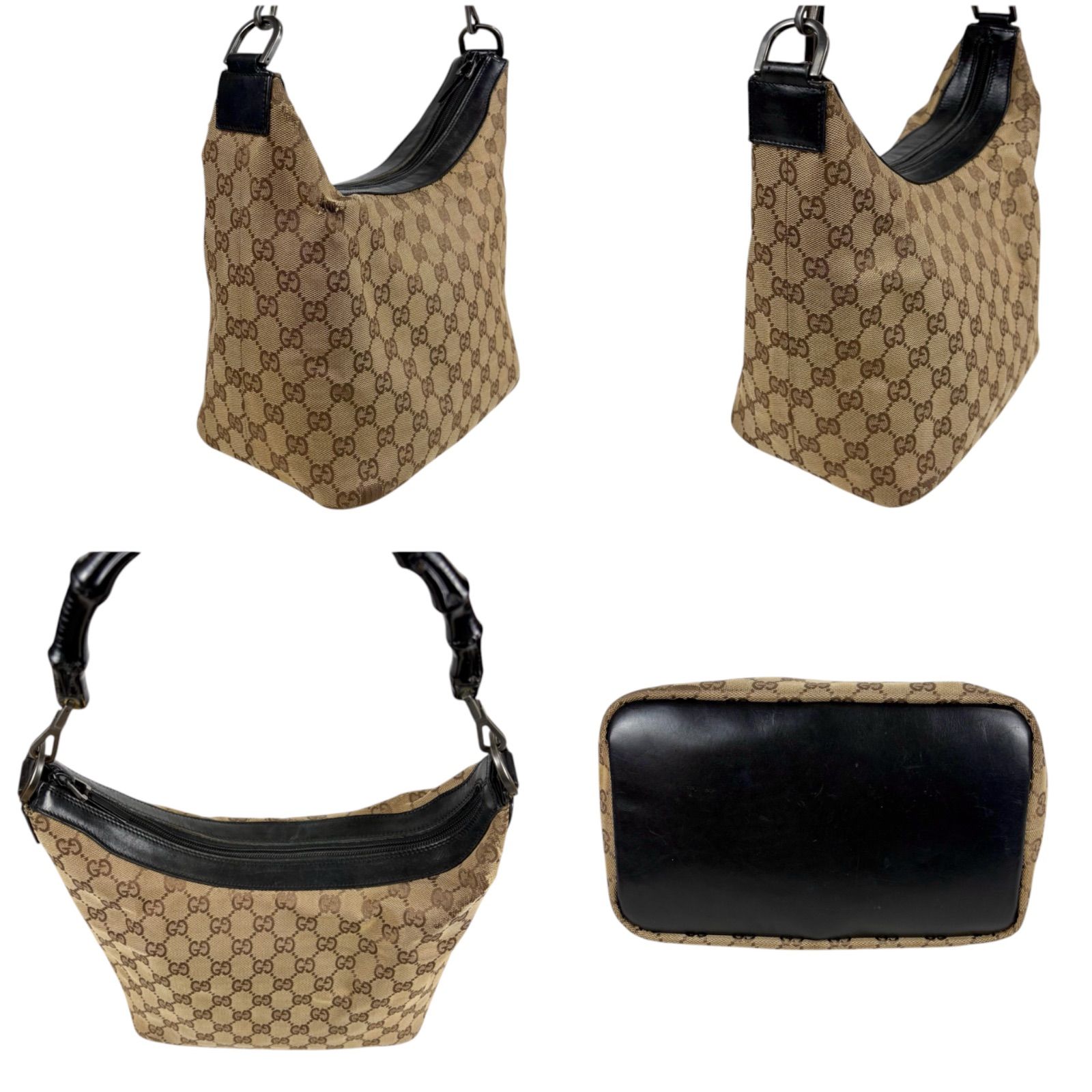 GUCCI グッチ バンブーハンドル ワンショルダーバッグ ホーボーバッグ 