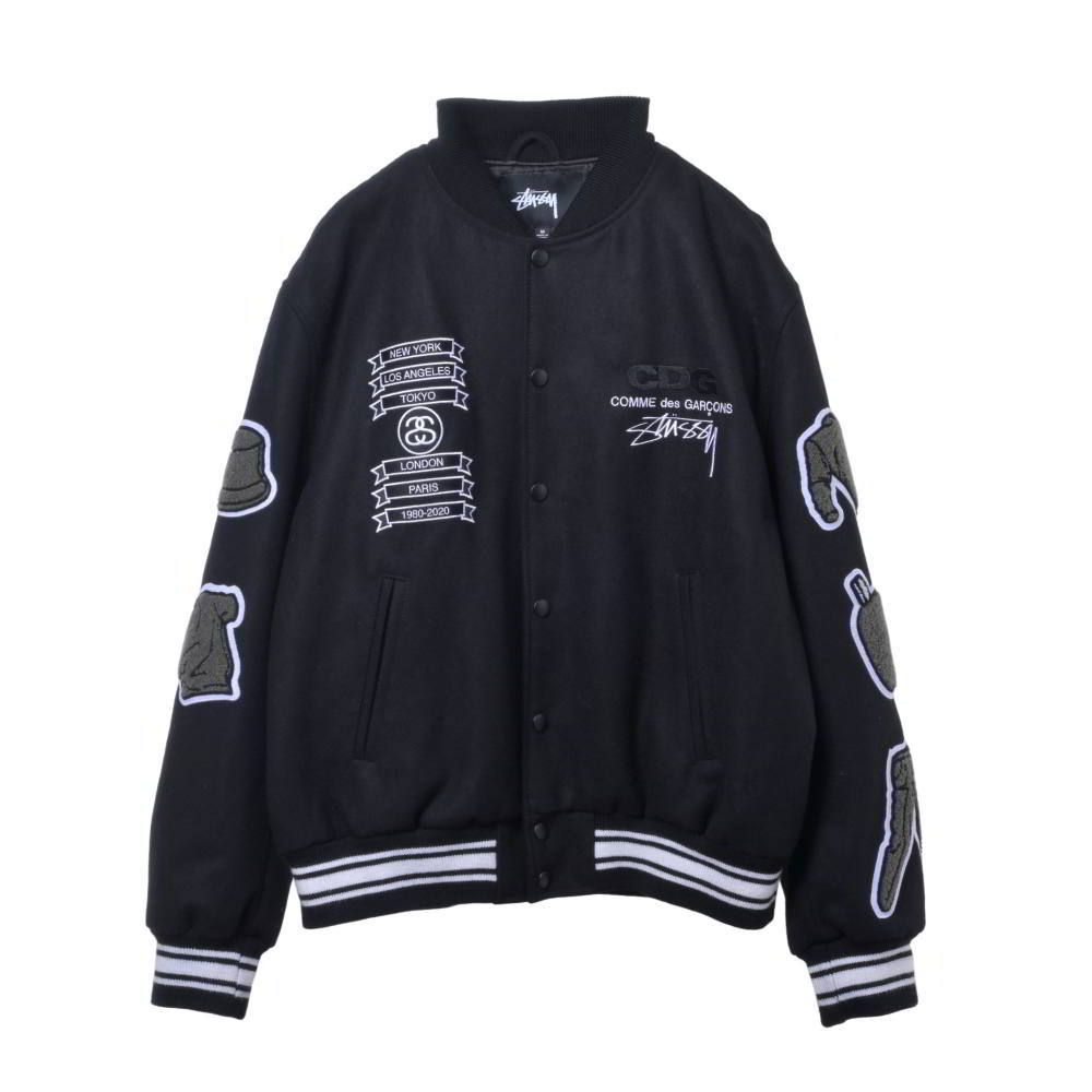 STUSSY × COMME des GARCONS 40周年記念 バーシティ ジャケット
