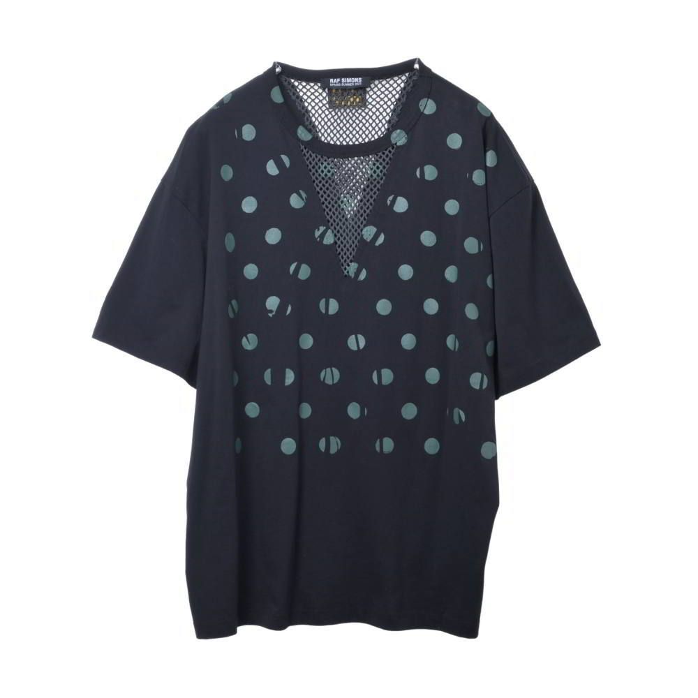 RAF SIMONS ドットプリント メッシュ切替 Tシャツ