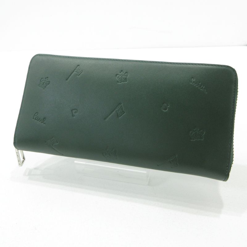 【三重本店】 中古 PS Paul Smith | ピーエス ポール・スミス ラウンドファスナー長財布 BYP076 グリーン 【124】