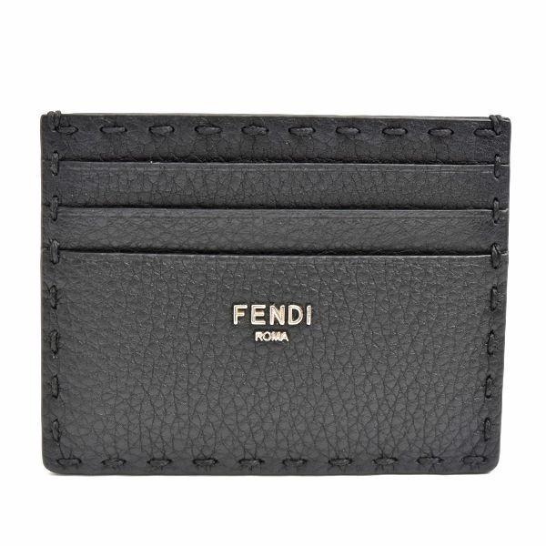 フェンディ 財布 メンズ レディース セレリア カードケース カーフ ブラック カード入れ パスケース 定期入れ FENDI 7M0164 AP3B 中古