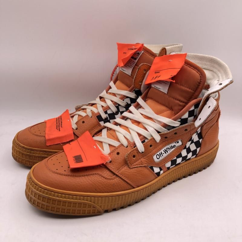 【中古】OFF-WHITE 3.0 High cut Sneaker Orange OME8-0003 26.5㎝ オフホワイト[17]
