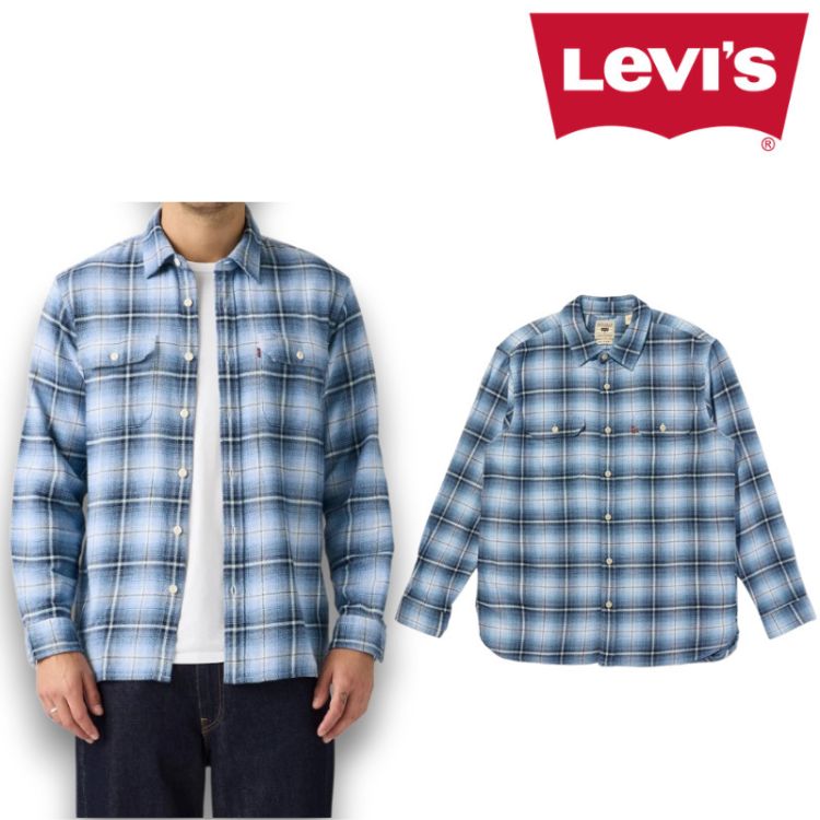 リーバイス Levi’s ジャクソン ワーカー オーバーシャツ 青 ブルー Blue チェック MADHU PLAID ALLURE メンズ 195730293