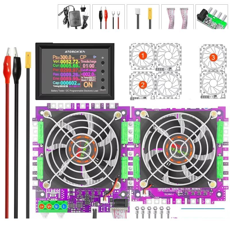 ATORCH DL24MP 300W 200V 30A 車載 電源電子負荷 電圧インジケーター バッテリーテスター 18650 パック容量モニター USB DC 72V チェッカーツール 日本語説明書付きwb d2decfdc