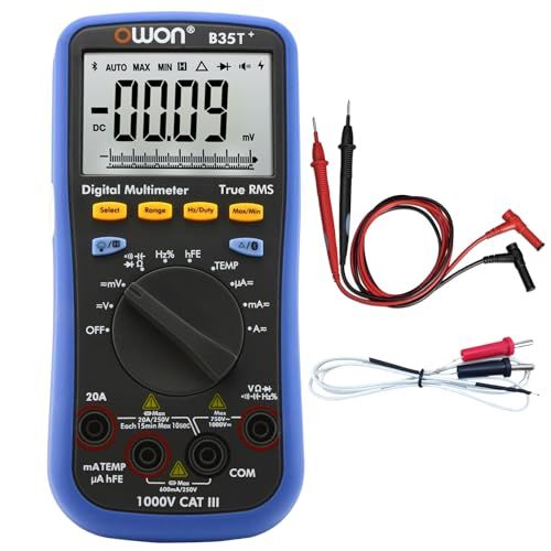 OWON B35T+ ハンディ デジタルマルチメーター テスター 3?桁 6000カウント レコード長 10000ポイント Bluetooth対応 真の実効値 AC/DC測定 電圧 電流 オフラインロギング データロガー データホールド 相対 1e0ac473