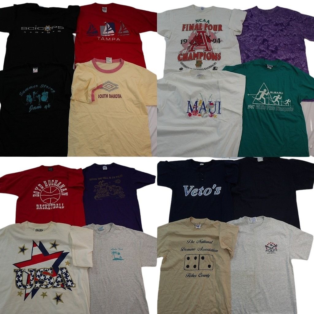 古着卸 まとめ売り シングルステッチ Tシャツ 16枚セット ( メンズ M ) スターター リンガーT ワンポイント 中古 古着 NE7499