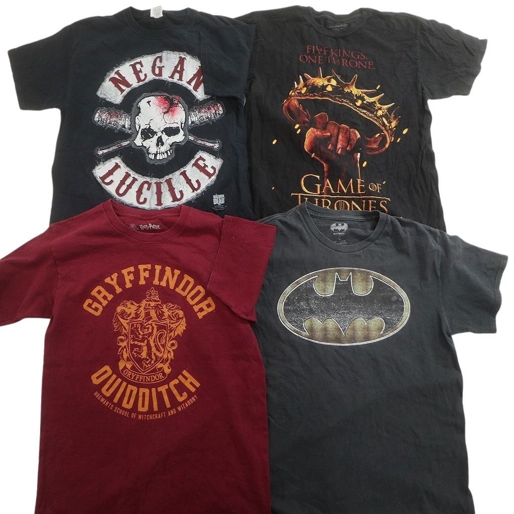 古着卸 まとめ売り 映画・ドラマ Tシャツ 16枚セット ( メンズ M ) ホラー 人物 ハリーポッター マーベル ナルト 中古 古着 NE7502