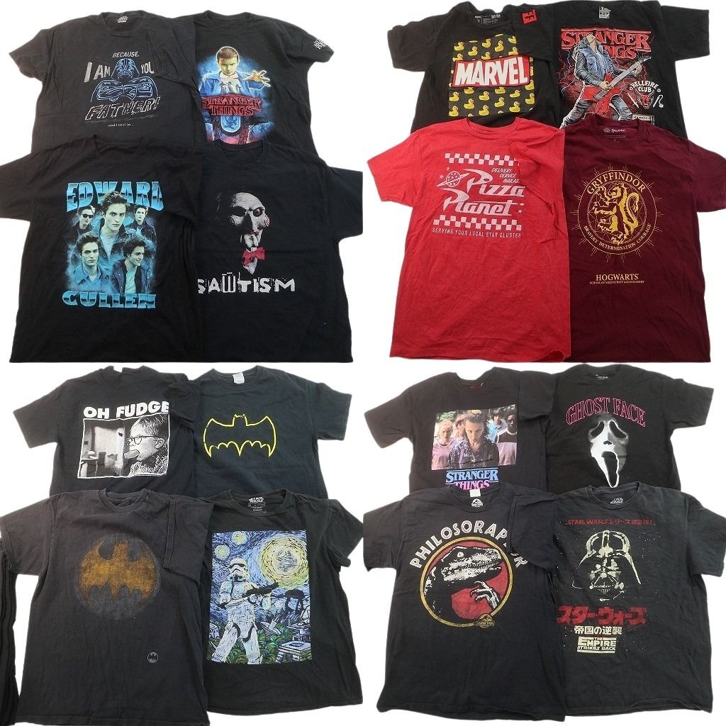 古着卸 まとめ売り 映画・ドラマ Tシャツ 16枚セット ( メンズ M/L ) ホラー ゴーストフェイス マーベル ハリーポッター 中古 古着 NE7505