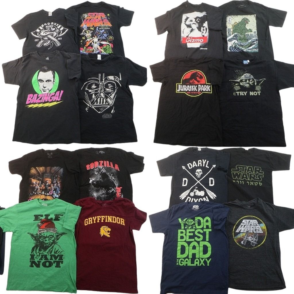 古着卸 まとめ売り 映画・ドラマ Tシャツ 16枚セット ( メンズ M ) 人物 ホラー ハリーポッター スターウォーズ グレムリン 中古 NE7506