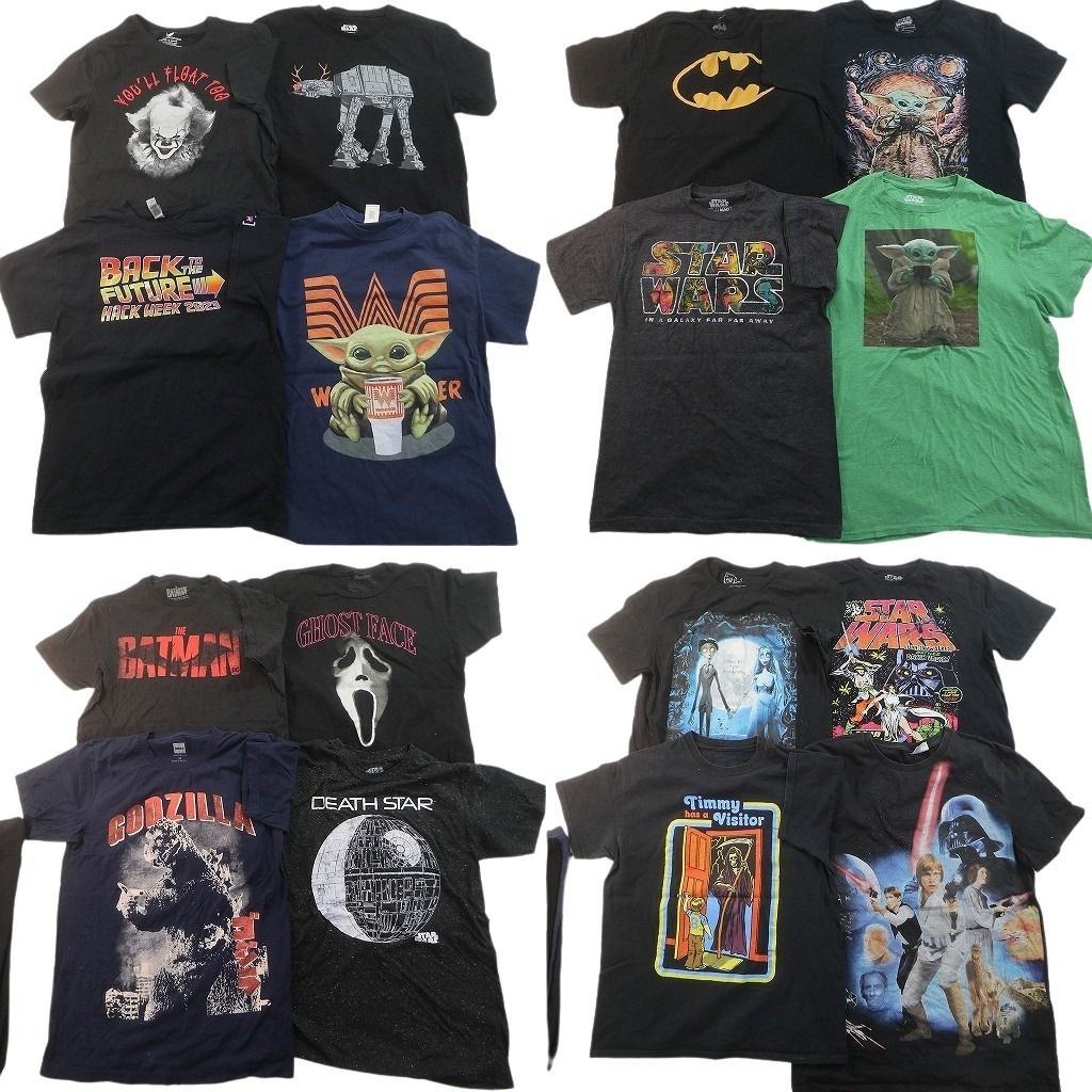 古着卸 まとめ売り 映画・ドラマ Tシャツ 16枚セット ( メンズ M ) ホラー バックトゥザフューチャー ゴジラ 中古 古着 NE7507