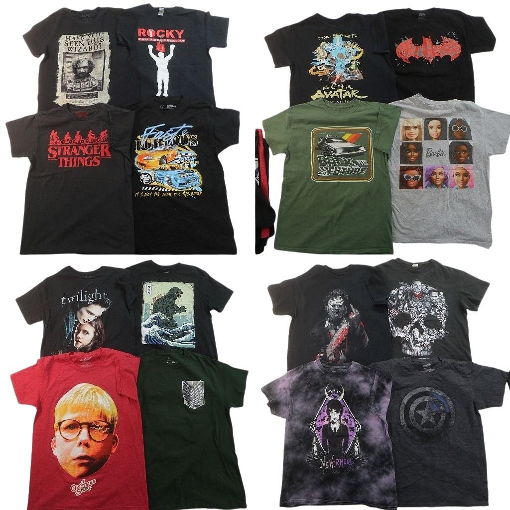 古着卸 まとめ売り 映画・ドラマ Tシャツ 16枚セット ( メンズ M ) ワイルドスピード ホラー ストレンジャーシングス 中古 古着 NE7508
