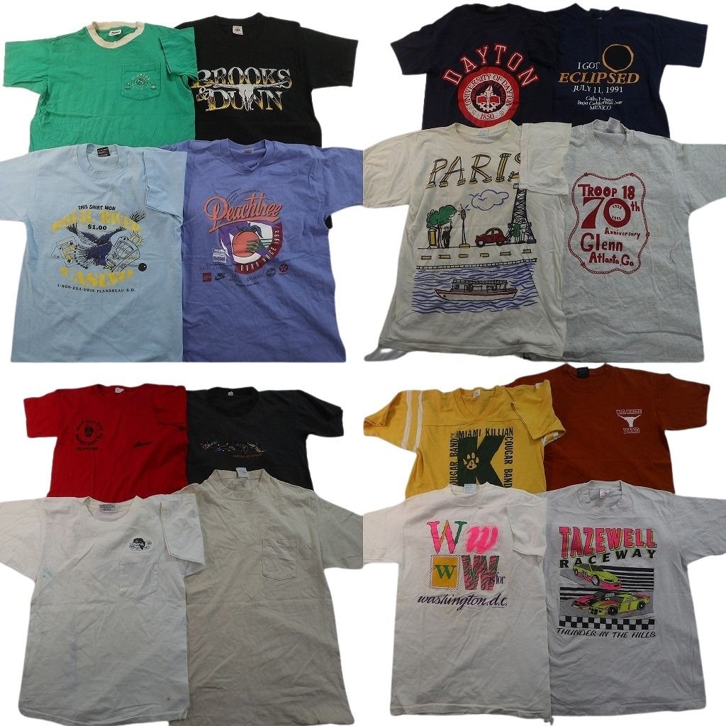 古着卸 まとめ売り シングルステッチ Tシャツ 16枚セット ( メンズ M ) コロンビア レーシング 大判プリント 中古 古着 NE7520