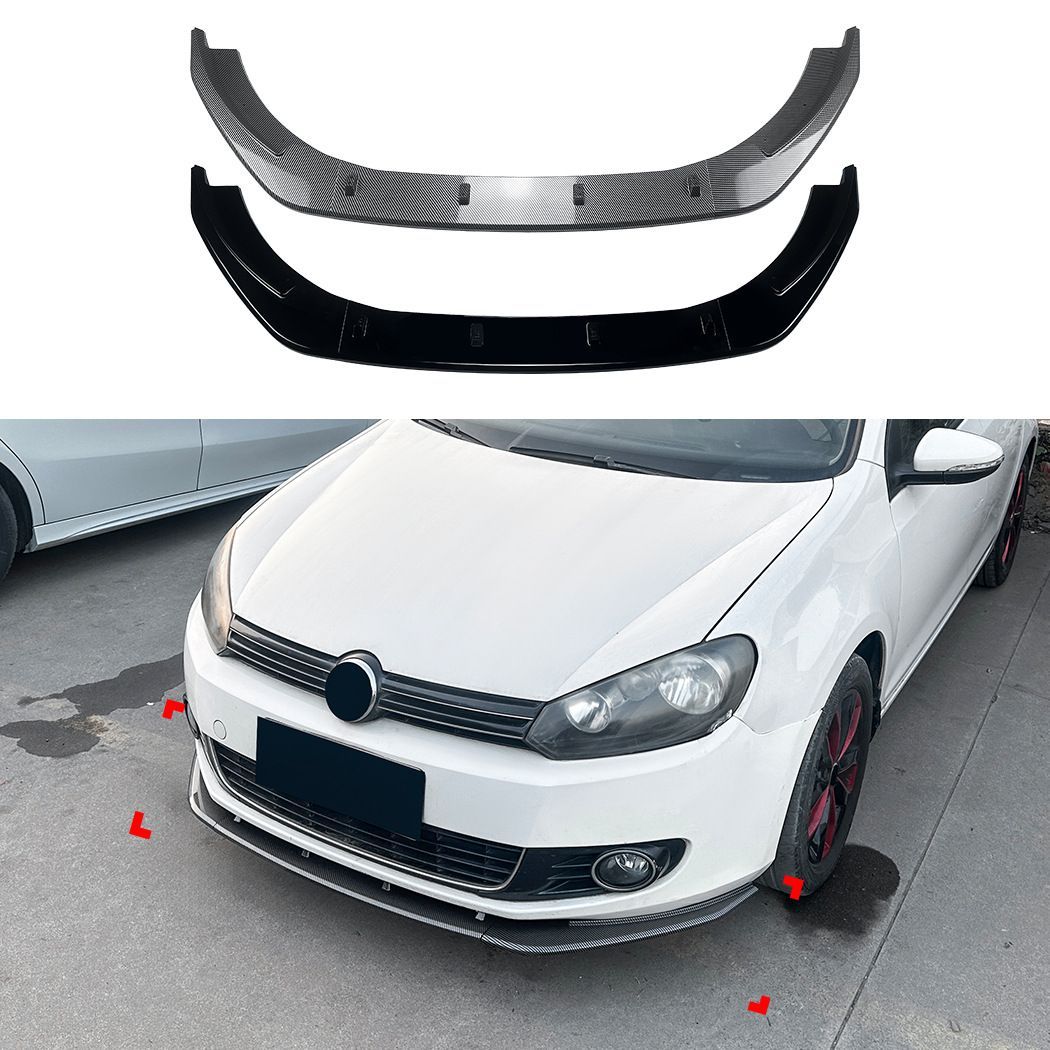 【送料無料】VW ゴルフ6 (VW Golf 6 / Golf MK6) 標準バンパー フロントリップ スポイラー カナード カスタム ドレスアップ スポーティ 空力効果 フロントビュー 存在感UP 簡単取付 アクセサリー