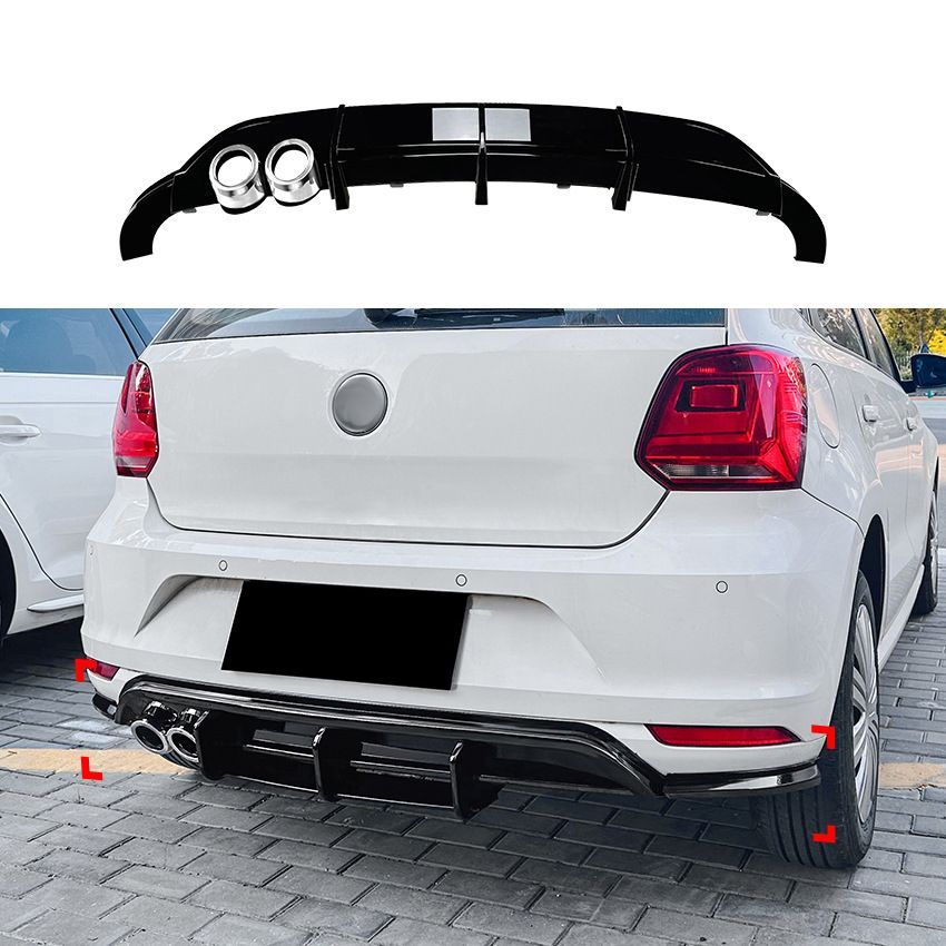 【送料無料】VW ポロ MK5 6R (VW Polo MK5 6R) 2009-2014 リアディフューザー リップスポイラー エアロパーツ カスタム ドレスアップ 簡単取付