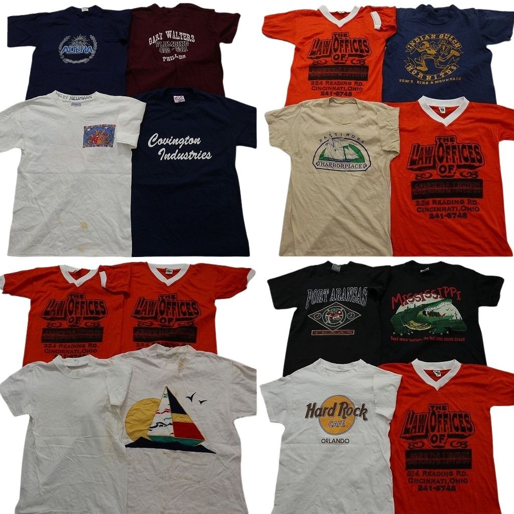 古着卸 まとめ売り シングルステッチ Tシャツ 16枚セット ( メンズ S ) 企業 ハードロックカフェ 英文字プリント 中古 古着 NE7623